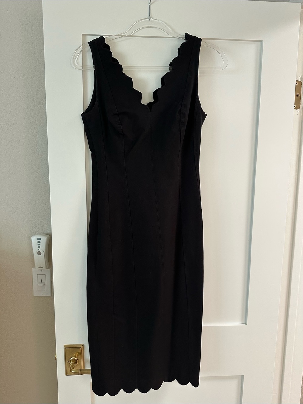 Banana Republic Black Scallop-Edge Midi Dress